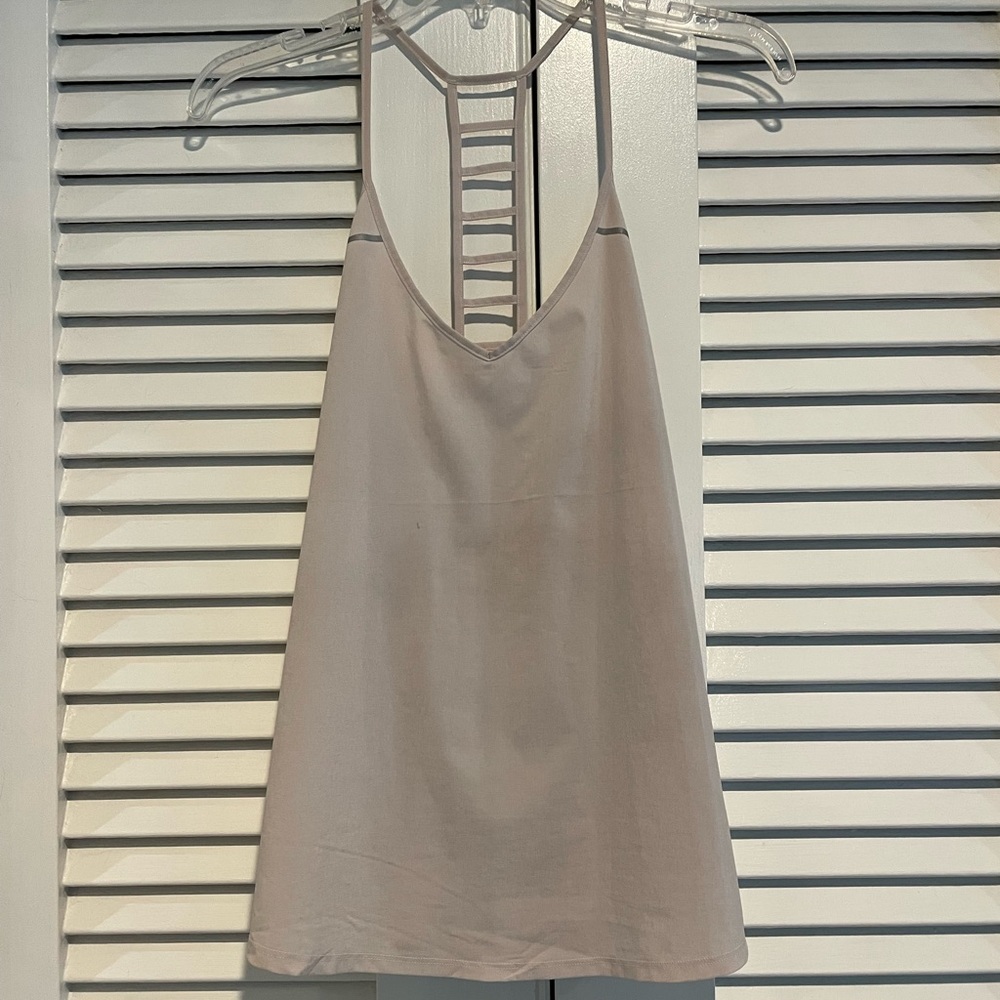 Lululemon Breezy Singlet Off White Ladder Back Yoga Gym Athleisure Tank Top Sz 8